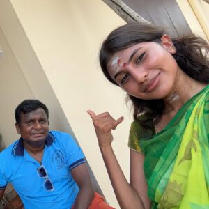 dharshini sudhakar Instagram - Enroute paati ooru ♥️🧿

Song selection by thaimaman 😂🙈