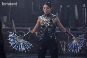 Adeline Rudolph Instagram - A little sneak peek of what’s in store. To bring Kitana to life for you has been a tremendous joy 🪭 I cannot wait for you to see our movie on the big screen, friends!