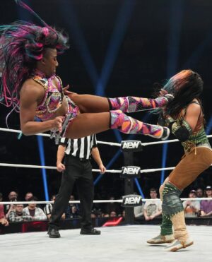 Adrienne Reese Instagram - TBS Champion @MercedesMone   @danni_ellexo vs ROH Women’s Champion @AthenaPalmer_FG   @TheJuliaHart in tag-team action before #AEWDynasty! | 4/5/2025, AEW Collision

Watch #AEWCollision on-demand on @SportsOnMax