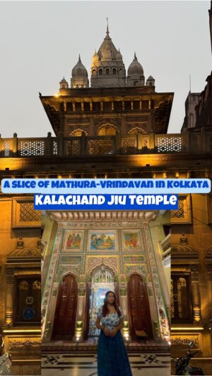 Adrija Ghoshal Instagram - Sri Sri Kalachand Jiu Temple:
a slice of Mathura-Vrindavan in Kolkata✨
📍Ramdulal Sarkar Street, Hedua, near Girish Park Metro Station
⏰Open from 7:30am to 9am in the morning & 5:30pm to 9pm in the evening 
Shondhya Arati around 7:30pm