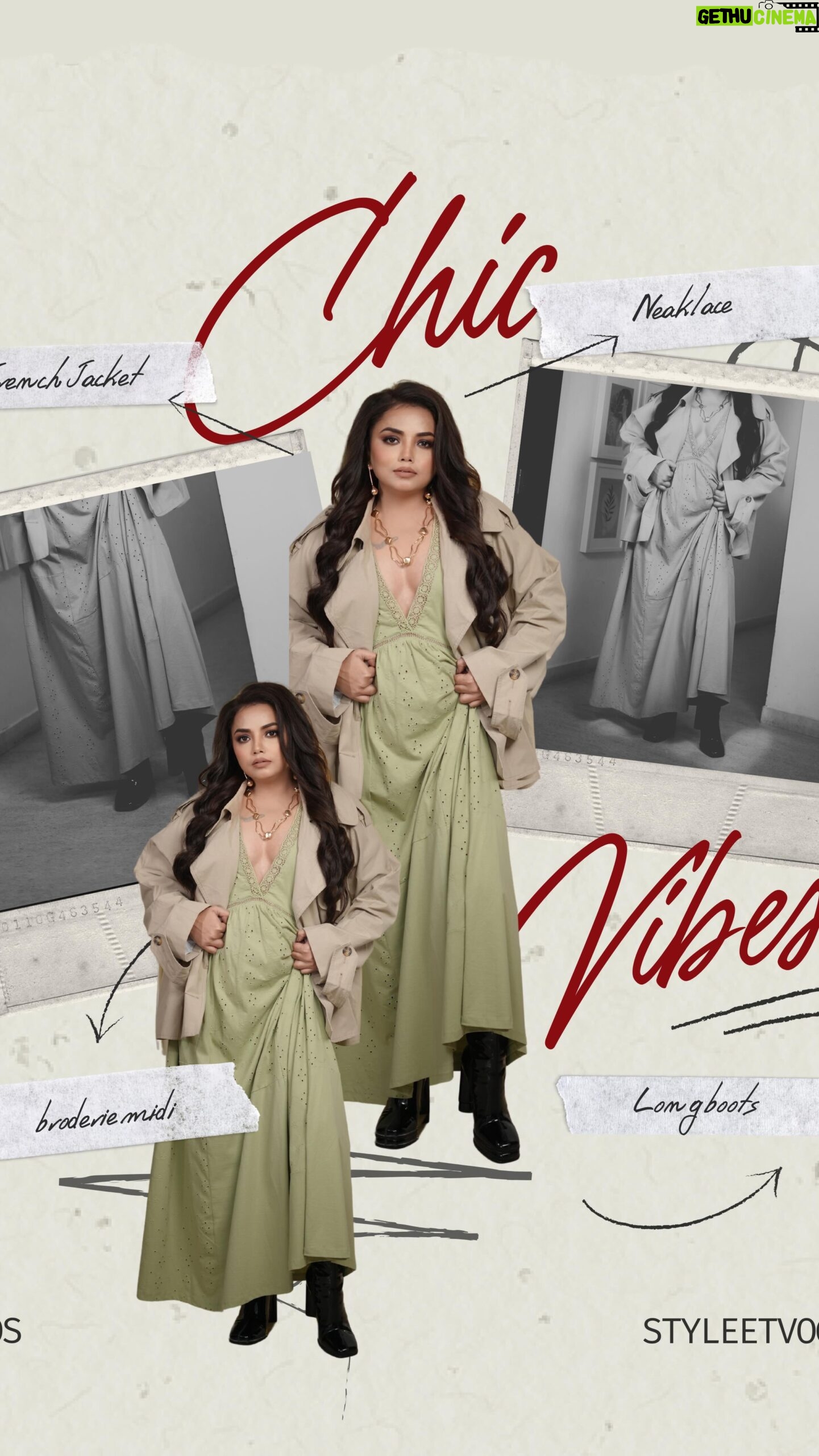Aisha Mahdi - 45.8K Likes - // Transform your style with just one trench coat! ✨
Look 1 - Features a stunning V-neck broderie midi dress, gold long necklace, and chic black long boots for that runway-ready vibe.
Look 2 - Takes a classy turn with a blue bow dress, denim skirt, and silver long boots, topped off with elegant earrings and silver glasses.
Which look is your favorite? 💖
#FashionInspo #TrenchCoatStyle #OOTD