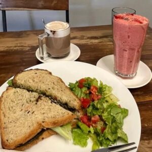 Aishwarya Raghu Instagram - Why does my brother click such shitty photos of me? 😐
Anyhoo, this post is about the amazing plant based food we had in auroville (highly highly recommended)

Here's a list of Restaurants and what we ordered:
1) Sprout (cherry 🍅 tart, tofu-barley teriyaki bowl)
2) Marc's cafe (vegan cheese pesto dosa)
3) Coffee Break (vegan tofu pesto sandwich, berry smoothie in coconut milk)
4) Auroville bakery (Falafel bowl)
5) Marc's cafe (classic big ben with Plant based sausage, scrambled tofu and mushrooms)
6) Sakura sushi - Avacado, mushroom maki, vegan nigiri and rice rolls
7) Gelato Factory - vegan stracciatella flavour 😋😋

#grateful #unfiltered #krishandaish #plantbased