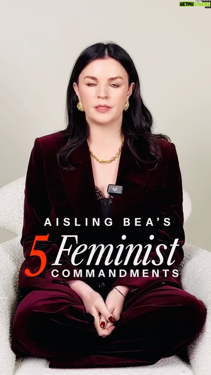 Aisling Bea - 51.1K Likes - My “top 5 feminist 💃🏻 commandments” with @glamouruk - needless to say this was seventeen times longer when we recorded it, so bless the editing team & lovely @charleyross for the interview.
Thanks @hopelawrie for styling me & @brandongaunt_mua for my hair and makeup.
*edit for those asking! The suit is a loan from @bella_freud & my earrings are @the.ysso