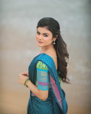 Akshitha Ashok Instagram - Mua @lakshmivelu_makeupartistry 
Outfit @ivalinmabia.halfsarees 
📷 @dhanush__photography