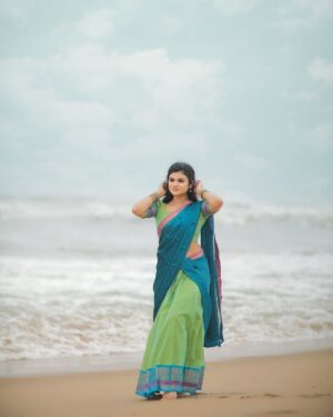 Akshitha Ashok Instagram - Mua @lakshmivelu_makeupartistry 
Outfit @ivalinmabia.halfsarees 
📷 @dhanush__photography