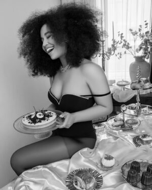 Alana Monteiro Instagram - TWENTY-ATE  2️⃣8️⃣ T O D A Y 👅👅👅👅👅 🎈🎈🎈🎈🎉🎉🎉🎉🎊🎊🎊🎊🎊

Wow I can’t believe that I’ve been modeling for 10 years straight 😱😱 Time Flies 💨💨💨

TEAM CREDITS ⬇️ Thank you all so much 🖤🖤🖤🖤

Photographer @beneaththewaves 
Styling @juliematosstyle
Hair & Mua @mariolga
Tabletop Designs @curated_rentals
Bakery @saltpatisserie
Chef @chef_thiago
Studio @ranstudioboston
Earrings & Necklace @dannijo
Bodysuit: I.D. SARRIERI: Dancing in the Moonlight Swarovski crystal-embellished stretch-jersey bodysuit
Tights: FALKE Matt Deluxe 30 DEN Women Tights
Heels @stevemadden Noir Black Leather
Rings @sterlingforever