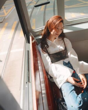 Ali Lee Instagram - 突然很想回到過去
跳上叮叮 任它帶去東與西 🚎

#ysl @ysl 
#ALife