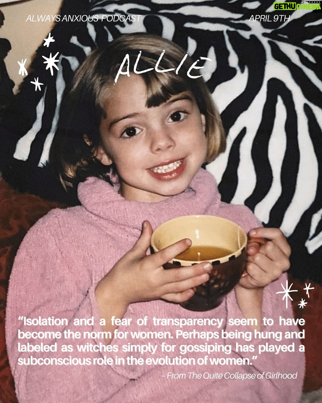 Allie Marie Evans - 163 Likes - What happens when girlhood ends before you’re ready and womanhood begins on someone else’s terms?
In this deeply personal episode of @theunreliablenarratorpodcast (formally known as Always Anxious, I unpack the invisible pressures women face to grow up at the “right” time, in the “right” way, and why no matter what path we take it never seems to please anyone.
While writing my essay The Quiet Collapse of Girlhood, I sat down with two of my close friends Tallulah Willis and Sara Coates to have honest conversations about growing up, body image, public scrutiny, identity, and the quiet grief that often comes with leaving girlhood behind. From generational trauma to societal timelines to the aching nostalgia of innocence lost, this episode dives deep into the pain, the power, and the personal reclamation of becoming a woman on your own terms.
I asked everyone through the interview process what their internal age was, the answer always surprised me. I would love to know how old you are and what your internal age is and why?