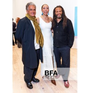 Amy Sherald Instagram - Still taking it all in…AMERICAN SUBLIME @whitneymuseum 🩵

This moment is bigger than me—and I’m honored to share it with all of you. #whitneymuseum #amysherald #americansublime #adventuresofkristinandamy 

Makeup @laramiemakeup  Hair @myssmonique  Red Dress Custom @harbison.studio With Harbison jewelry Second Opening Bracelet and Earrings @dinosaur_designs