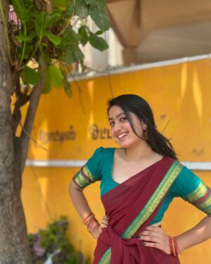 Anchana Nethrun Instagram - Dhaavani 🤌🏻🤎 @rehradesignstudio

#anchana