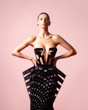 Angela Sarafyan Instagram - MY MUSE.
@angelasarafyan 

Wearing: 
@rahulmishra_7 Couture SS25 Look
@levian_jewelry Rings 
@anabelachan Earrings 
@renecaovilla Shoes

Photographer: @parkburrphoto 
Stylist: @avoyermagyan
Hair: @christinayesayan_hair 
Make-Up: @mua.naz
Photo Assist: @artbyjaden