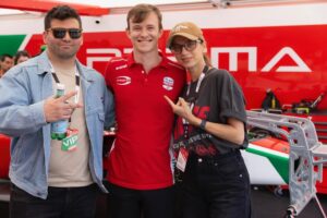 Angela Sarafyan Instagram - Thank you ❤️ @prema_team for this amazing experience! Kill it today!!! 🏎️ 
First time at the @grandprix in my #sinners t-shirt 

#adrenalinerush 
🏎️🏎️🏎️