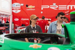 Angela Sarafyan Instagram - Thank you ❤️ @prema_team for this amazing experience! Kill it today!!! 🏎️ 
First time at the @grandprix in my #sinners t-shirt 

#adrenalinerush 
🏎️🏎️🏎️