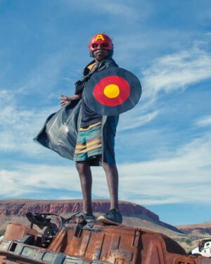 Annabel Crabb Instagram - So thrilled to read that this incredible image by @tonyalbert is to be included in the first ever Australian exhibit in the @rencontresarles this year - the world’s longest running photography festival I believe? The show is called “On Country: Photography From Australia” and runs July - October in Arles. Swipe for details and other brilliant Australian participants. 
I will never forget seeing this work and others in Albert’s Warakurna Superheroes series - I wandered into a Fremantle gallery with my friend @suedale1 and there they were, in all their extraordinary colours, leaping out of their frames and grabbing at me. How beautiful to think these works are gong to France to enthrall gallery-wanderers there. Thanks @photofestivalau and @sullivanstrumpf from whose Insta accounts I inexpertly copied these images, and congrats all.
Have a good day, champions ❤️