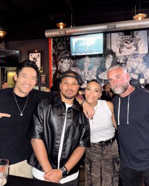 Annie Ilonzeh Instagram - We screened the pilot here back in 2017. It’s become our spot for so many @swatcbs watch parties. 📺🎉

Last night, we packed the same place with our cast, crew, writers, PAs, and friends to watch what could be one of our last episodes together. 

This show gave us so much. Grateful for the memories, laughs, good times, and good pizza. 🎸🍕🎬🖤

#SWATFam #RocknPies #20Squad #RollSWAT