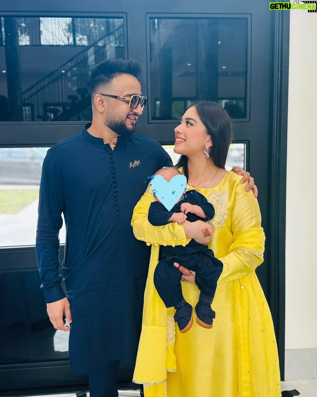 Arisha Razi - 133.9K Likes - Our little one’s first Eid.✨
Wearing @itsforu_official 💛
#arisharazikhan #eidmubarak