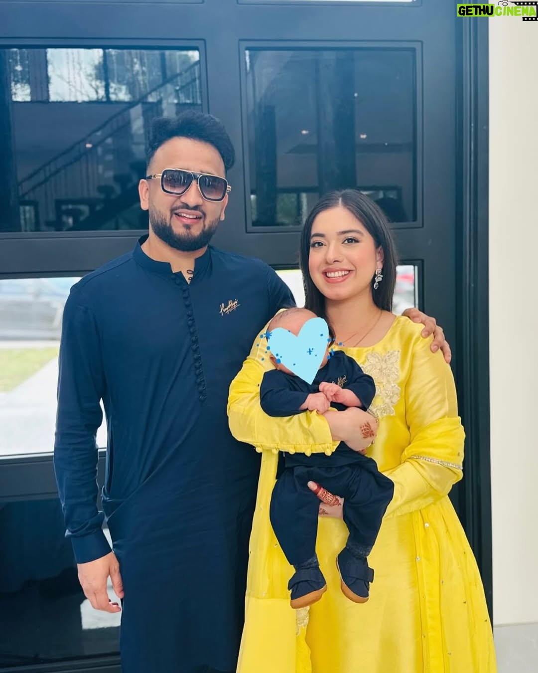 Arisha Razi - 133.9K Likes - Our little one’s first Eid.✨
Wearing @itsforu_official 💛
#arisharazikhan #eidmubarak