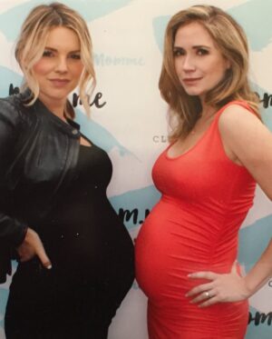 Ashley Jones Instagram - 9 years ago… rocking the statement necklace, a month before delivering Hayden. 
We had a group of girlfriends all pregnant at the same time. Many of us, actually. Looking back, that was very special. Here @ali.manno and @thereallacey and I were still pregnant. @amy_davidson had JUST had Lennox! 

Time moves so quickly. 💙💙💙💗 #sentimentalsunday