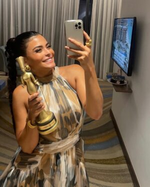 Asmaa Galal Instagram - Cairo drama festival 2nd edition ✨ 

Dress: @tonywardcouture @blanchesoltown 
Styled by: @mohamedashraff 
Jewelry: @nadosjewellery 
Makeup: @bydanakhedr
Hair: @alsagheersalons @malaksamy_1 

#مهرجان_القاهرة_للدراما