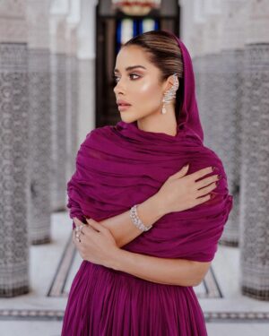 Balqees Ahmed Fathi Instagram - Honored to be at the sixth edition of @fashiontrustarabia in Marrakesh 🇲🇦
Thank you @giambattistavalliparis for this dreamy couture piece 💜
Stylist: @cedrichaddad
Jewelry: @messika
Makeup: @bexbeautyofficial
Hair: @ilhammestour
Photo Credits: @novarita.photography
#Balqees #بلقيس #بلقيس_فتحي #FTAPrize2024 #FTAMorocco