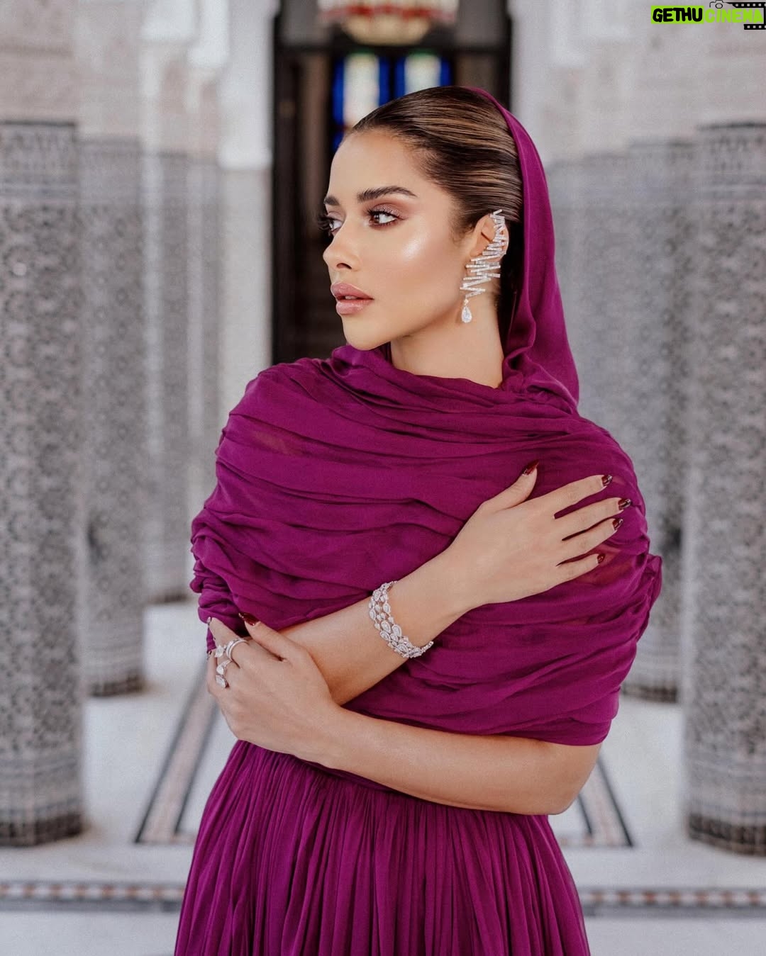 Balqees Ahmed Fathi - 56K Likes - Honored to be at the sixth edition of @fashiontrustarabia in Marrakesh 🇲🇦 

Thank you @giambattistavalliparis for this dreamy couture piece 💜

Stylist: @cedrichaddad 
Jewelry: @messika 
Makeup: @bexbeautyofficial 
Hair: @ilhammestour 
Photo Credits: @novarita.photography 

#Balqees #بلقيس #بلقيس_فتحي #FTAPrize2024 #FTAMorocco
