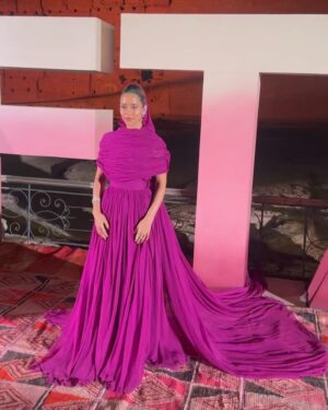 Balqees Ahmed Fathi Instagram - Honored to be at the sixth edition of @fashiontrustarabia in Marrakesh 🇲🇦
Thank you @giambattistavalliparis for this dreamy couture piece 💜
Stylist: @cedrichaddad
Jewelry: @messika
Makeup: @bexbeautyofficial
Hair: @ilhammestour
Photo Credits: @novarita.photography
#Balqees #بلقيس #بلقيس_فتحي #FTAPrize2024 #FTAMorocco