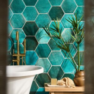 Breegan Jane Instagram - A coastal palette, captured in form and glaze. 
The Breeze Collection by @breeganjane brings together hand-shaped terracotta, vibrant crackled finishes, and ocean-inspired tones.
From deep tidepool blues to sunlit turquoise, every tile reflects a blend of craftsmanship and coastal ease.