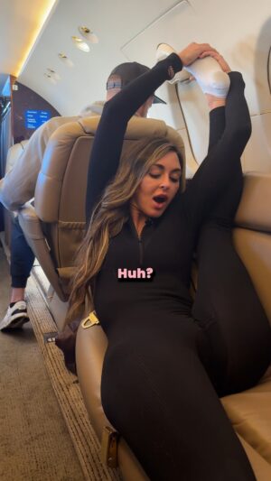 Bryce Adams Instagram - Flexibility test while 40,000 feet up in the air!