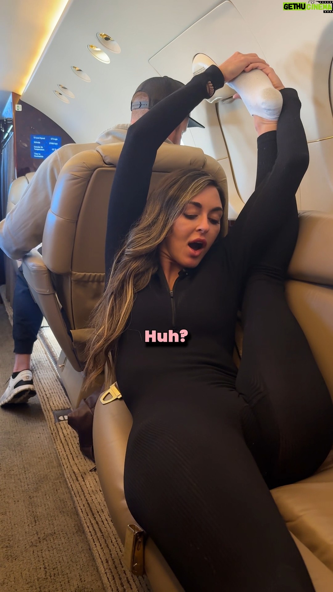 Bryce Adams - 9.2K Likes - Flexibility test while 40,000 feet up in the air!