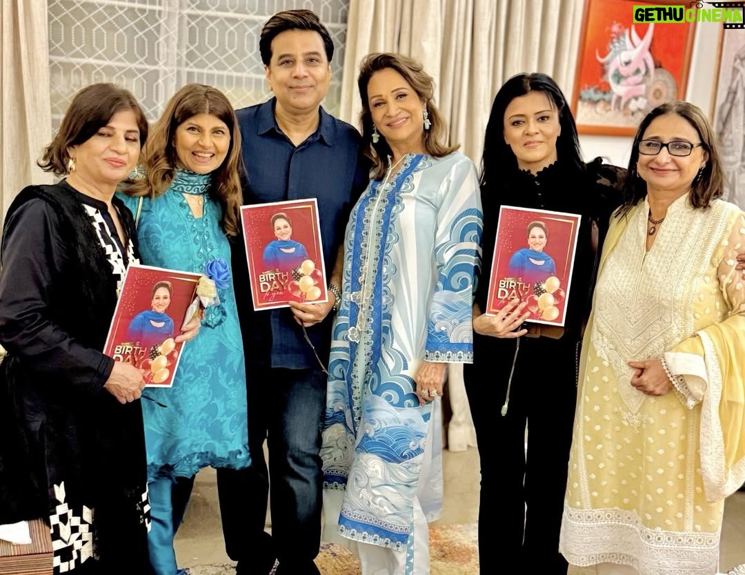 Bushra Ansari - 1.8K Likes - You can’t imagine how blessed you are ! My darling friends just made me emotional by throwing my early surprise birthday party . Dr. Rubina Hussain . You are love n Rubina Ashraf . Behroz Jawed’s sheikh ,Shabbir n Farida . Samina n manzar .Humera zaheer . Mr Saeed’s Allahwala . Asim Yaar Tiwana . Maria Wasti and my love Sultana Siddiqui , mussarrat misbah !!. Uff so many darlings to witness me growing old .. hahahaha .