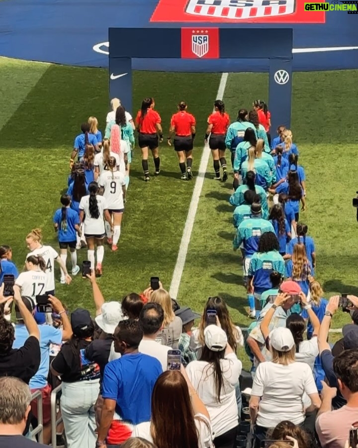 Camilla Belle - 6.7K Likes - First professional women’s sports event at So-Fi and it was futebbboollllllll aka soccerrrrrrrr 🇧🇷🇺🇸⚽️👊