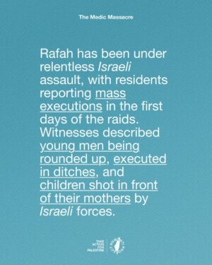 Carice van Houten Instagram - 🚨ISRAEL EXECUTES 15 MEDICS IN RAFAH 🚨

Fifteen Palestinian paramedics and rescue workers, including a United Nations employee, were executed by Israeli occupation forces in Rafah.

Aerial footage revealed ambulances reduced to wreckage after being deliberately targeted. The vehicles were visibly marked as medical transport, and the crews were in full uniform.

The medics had been executed at close range, some with their hands bound. Their bodies bore gunshot wounds to the head and chest, clear signs of deliberate killings. Their remains had been desecrated, stuffed into black bags, and buried in a mass grave.

This was not an accident. This was a war crime.

👉 EMAIL YOUR ELECTED OFFICIAL NOW! USE THE FREE TEMPLATE IN @humantiproject’s bio or visit HumantiProject.org 👈

——

Sources in slide 13