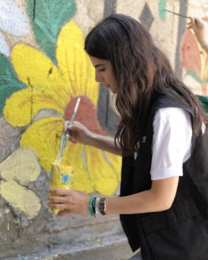 Carmen Bsaibes Instagram - Yesterday I had the chance to visit the places renovated by @nusaned in Akkar-Lebanon, and to see their hard work providing families with sustainable resources and coloring their streets so they can hope for a better future.

More to come with @nusaned ❤️