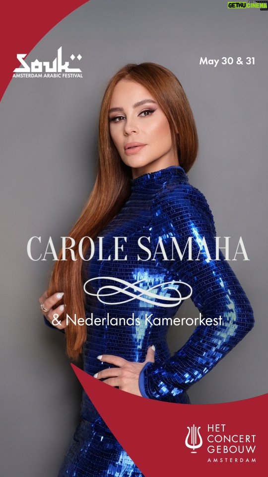 Carole Samaha - 3 Likes - After an unforgettable show at Souk 2014, I’m so excited to be back to celebrate 20 years of Souk Amsterdam Arabic Festival! Join me on May 30 & 31 at @concertgebouw for two magical nights with the amazing #nederlandskamerorkest. Can’t wait to see you there!
#CaroleSamaha #SoukAmsterdam #SoukFestival2025 #Concertgebouw #ArabicMusic #AmsterdamEvents #LebaneseArtist #liveinamsterdam