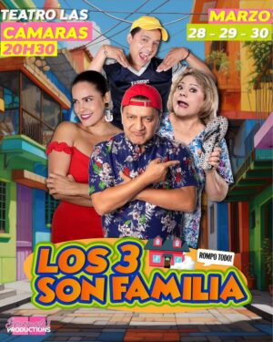 Cecilia Cascante Instagram - LOS 3 SON FAMILIA 
LA FAMILIA MÁS QUERIDA DEL ECUADOR LLEGA AL TEATRO EN GUAYAQUIL 🙌🏻

 (3 ÙNICAS FUNCIONES)

📍: TEATRO LAS CÁMARAS 
🗓️: 28 -29 y 30 de Marzo 
🕦: 20H30 
🎟️: Compra tus entradas en línea en @meet2go 

IMPORTANTE: Si quieres realizar tu compra  en efectivo o por medio de  transferencia, comunícate al 
📲 0989543791

Producción general: @shumareproductions