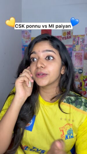 Charumathi Saravanan Instagram - Tag that couple💛💙 Neenga CSK or MI support???