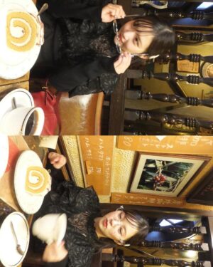 Chisaki Morito Instagram - 喫茶店巡り☕️
　
　
まなかちゃん教えてくれたお店なんだけど、内装もレトロで可愛かった🍀
まだまだ行きたいお店いっぱいあるから早く行きたいな〜
　
　

#喫茶店 #喫茶店巡り #東京カフェ #カフェ #カフェ巡り #チーズケーキ #レトロ #デジカメ#カメラ #ootd