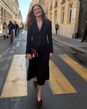 Colby Minifie Instagram - Wowoweewow here I am skipping around Paris in a suit designed and made by hand by @michaelground and @ladykimberly and their team. Thank you for bringing me here @primevideo :) 

HMU by the wonderful @cyrillaine 💄💈
📸 by the pro @alipolansky