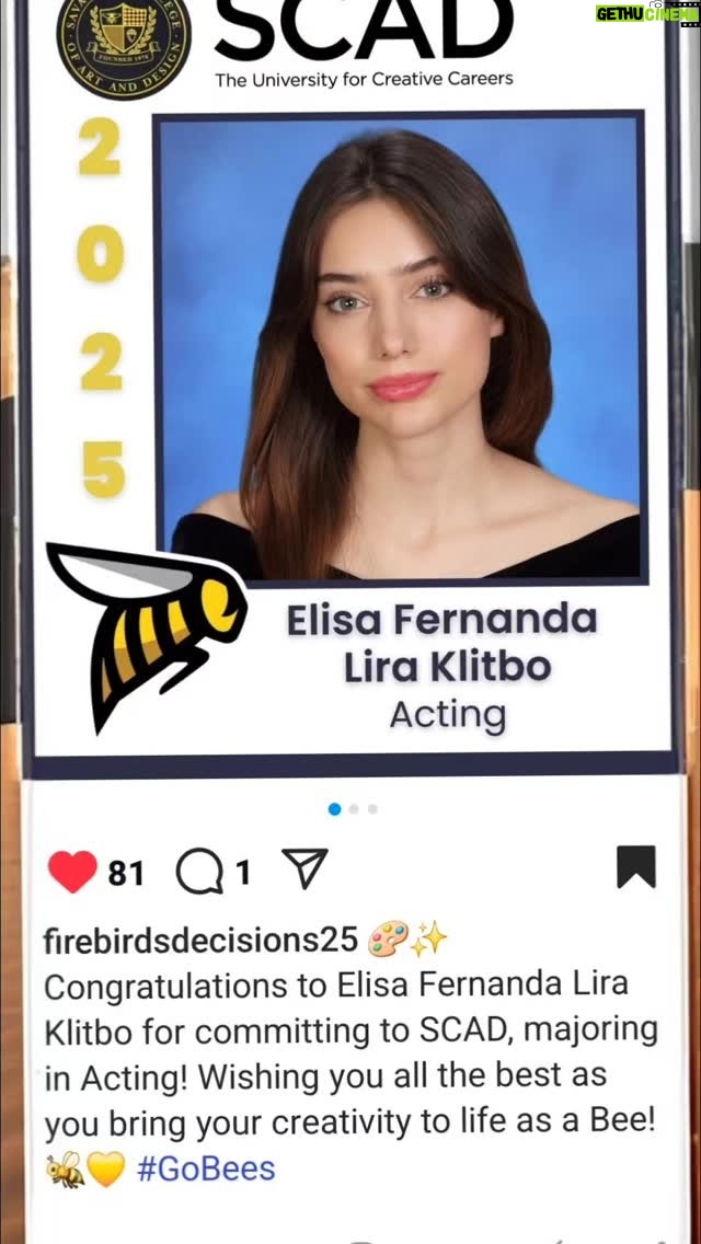 Cynthia Klitbo - 2.3K Likes - Todos los sueños se cumplen ! Felicidades por obtener la beca más alta de SCAD 😍TE AMO HIJA @elisaklitbo_