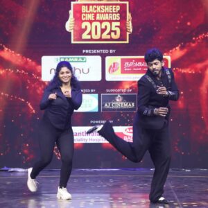 Cynthia Vinolin Instagram - My Legend 🔥
@iamsandy_off 
My Sanku papa ❤️

A Mentor who stands with me, who admires my growth and strength, I am so grateful for having shared the dance floor with you, every time in my life..!

This is where I was nurtured and made to live the reality of a disciplined lifestyle, that has taught me to live,dance, determined, sweat, innovate and cherish 🔥💯✨

I am a proud Sishiyai 😍 of Sandy master ...!

Totally a Man with a Precious Heart ❤️
Thanks to My Azlagana Amma @ponmani_davis
My Thangamana Akka @dorathy_sylvia23 
😇En Anbana Appa @davis.raj.71
And My world @suzzannahmichelle @shawnmichael.s.d for letting me continue my passion and respecting my work ❤️✨💯🔥🧿

Thanks to @blacksheeptamil 
For capturing this precious moment ✨

#cynthiavinolin #sandymaster #dance #cyndysdancestudio #sandysdancestudio #peace #happiness #family #chennai