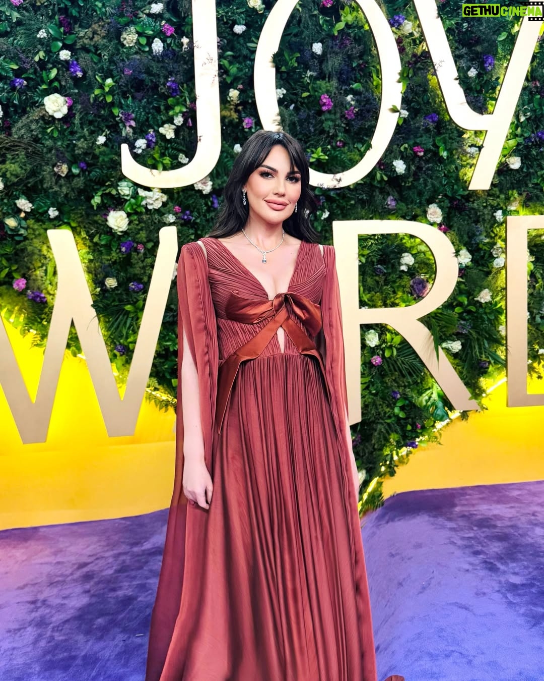 Darine Hamze - 11.1K Likes - Truly enjoyed my time at the amazing @joyawards last night ⭐️
Many thanks to my favorite stylist @sarah.keyrouz who brought this look together ⭐️💃🏻♥️
The silky dress I loved was made for me by the super talented designer Elie Awad with @eli.thelabel 👗👏🏻🤎
Sparking jewels sparkled me by ✨@georgehakimjewellers
Magical Makeup artist @charbel.assaf.makeup 💄💋
Hair @adhamsabri 👩🦰
Hair color @maskarasalontr 💇🏻♀️
