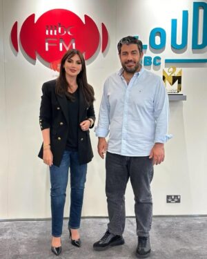 Darine Hamze Instagram - Was a true pleasure to visit today @ziad.hamza & his amazing team @mbcgroup Riyadh’s studios 
& I super enjoyed being a guest with @panorama_fm ‘s elegant @newnohaa and @moalmohder and @dannysairafi