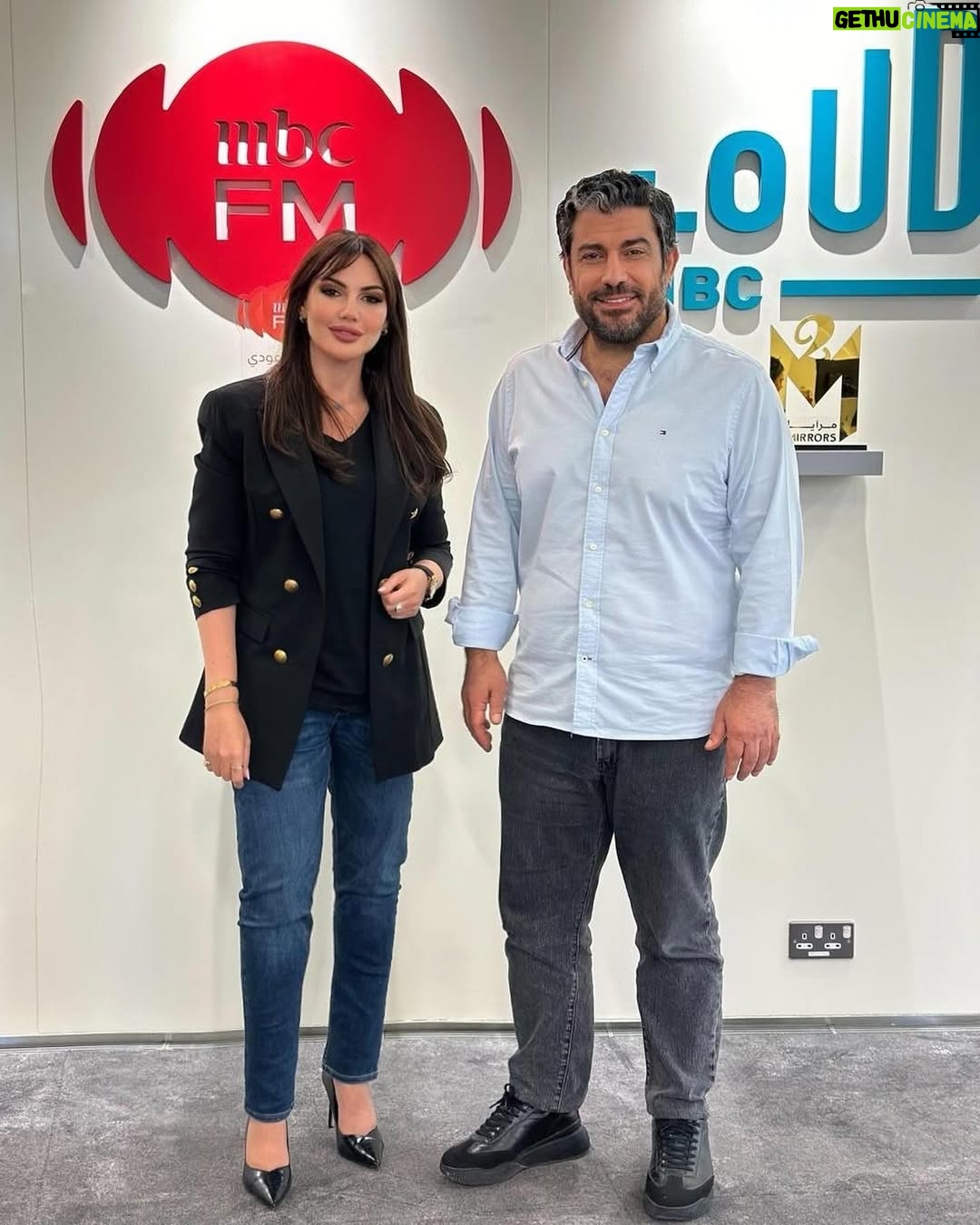 Darine Hamze - 3.7K Likes - Was a true pleasure to visit today @ziad.hamza & his amazing team @mbcgroup Riyadh’s studios
& I super enjoyed being a guest with @panorama_fm ‘s elegant @newnohaa and @moalmohder and @dannysairafi