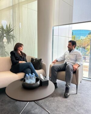 Darine Hamze Instagram - Was a true pleasure to visit today @ziad.hamza & his amazing team @mbcgroup Riyadh’s studios 
& I super enjoyed being a guest with @panorama_fm ‘s elegant @newnohaa and @moalmohder and @dannysairafi
