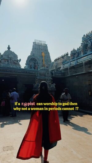 Dharshini Sambathkumar Instagram - Faith Over Stigma; If a r*pist can worship God, why a woman on her period forbidden 🧚🏻 It’s time we break free from superstition ✨
.
.
#womenempowerment