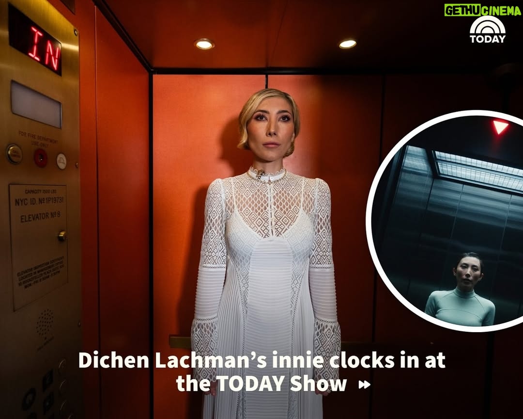Dichen Lachman - 5.5K Likes - “I think a lot of people live with duality and that idea of having an innie and an outtie is quite relatable.” 💼 📝 💻 

TODAY photographer Nate Congleton captured Dichen Lachman in the elevator. Note the “IN” in the top left corner. 😉 

📸: @photonate 

#TodayShow #Severance