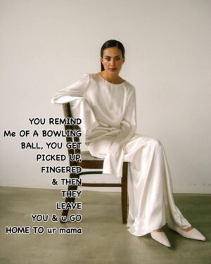 Dominique Hourani Instagram - To your mistress :
YOU REMIND me
OF A BOWLING
BALL, YOU GET
PICKED UP,
FINGERED
& THEN
THEY
LEAVE
YOU & u GO
НОМЕ ТО Ur mama