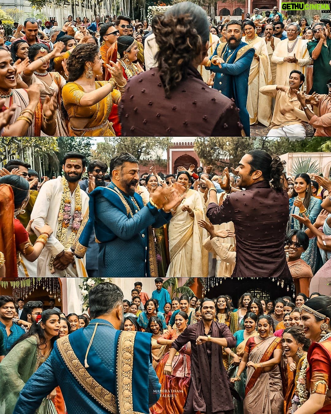 Eka Lakhani - 12.8K Likes - Being on Mani Sir’s set has always felt like being home.
Song shoots with Sir have always been special and this one very very special because of our ensemble cast! Remember the butterflies in my tummy before we shot #Jinguchaa. My first time with @iamkrutimahesh, first ones are always special! ♥️
Costume Designer @ekalakhani
Secondary Costume Designer @malinikarthikeyan
Ace Costume Team:
@harshene.ravichandar @nandini._.khetan @mystica_here @nupur_p @aj_aditi_ @about.isha @harshi_shah10 @isha_bhatye
Costumes for Kamal sir: @amritha.ram
@madrastalkies @rkfioffl
Our first single from #ThugLife is out now
#Thugsweddinganthem
Outfit credits for #Jinguchaa
@trishakrishnan - @raw_mango @kishandasjewellery
@silambarasantrofficial - @kunalrawalofficial
@ikamalhaasan - @sabyasachiofficial styled by @amritha.ram. Thank you @manav_angelo_kashyap
@sanyamalhotra_ - @jigarmaliofficial @kishandasjewellery
@abhiramiact - @zaribanaras @kishandasjewellery
@sanjkayy - @nallisilksarees @kishandasjewellery
@adithya_krishnan_r - @nallisilksarees dhoti, custom shirt
@jojugeorgeactorofficial - @shaktitripathi
Hope you enjoy the song as much as we did making it! ♥️