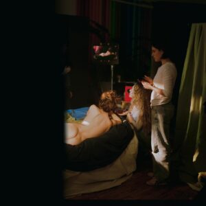 Ella Hunt Instagram - directed a music video and cracked my life open like a nut doing it ❤️‍🔥

beautiful stills photography by earth angel genius @emjbhe 
storyboards drawn by me creative direction by the one and only @bellamybrewster 

Producers: @camilagrimaldi_ & Nicole Lynn Cohen
EP & cherub: @arielle_friedman_ 
Production Company: @sernocturna 
DP: @michael.moreorless 
Gaffer: @peter.garajszki 
Production Designer: @jaclyn_goldstein 
Art Director: @blair.taller 
Leadperson: @abbey.harris84 
Movement Director: @greisen3 
Key Hair: @michaellagarfinkel_hair 
Key Makeup: @sashaborax 
Intimacy PA: @monicasanborn 
Driver: @mattwoodgrams 
Editor: @kypicture 
Colorist: @zakchalmers 
VFX: @hunter.kaufman 
Titles: @anastasiakaras