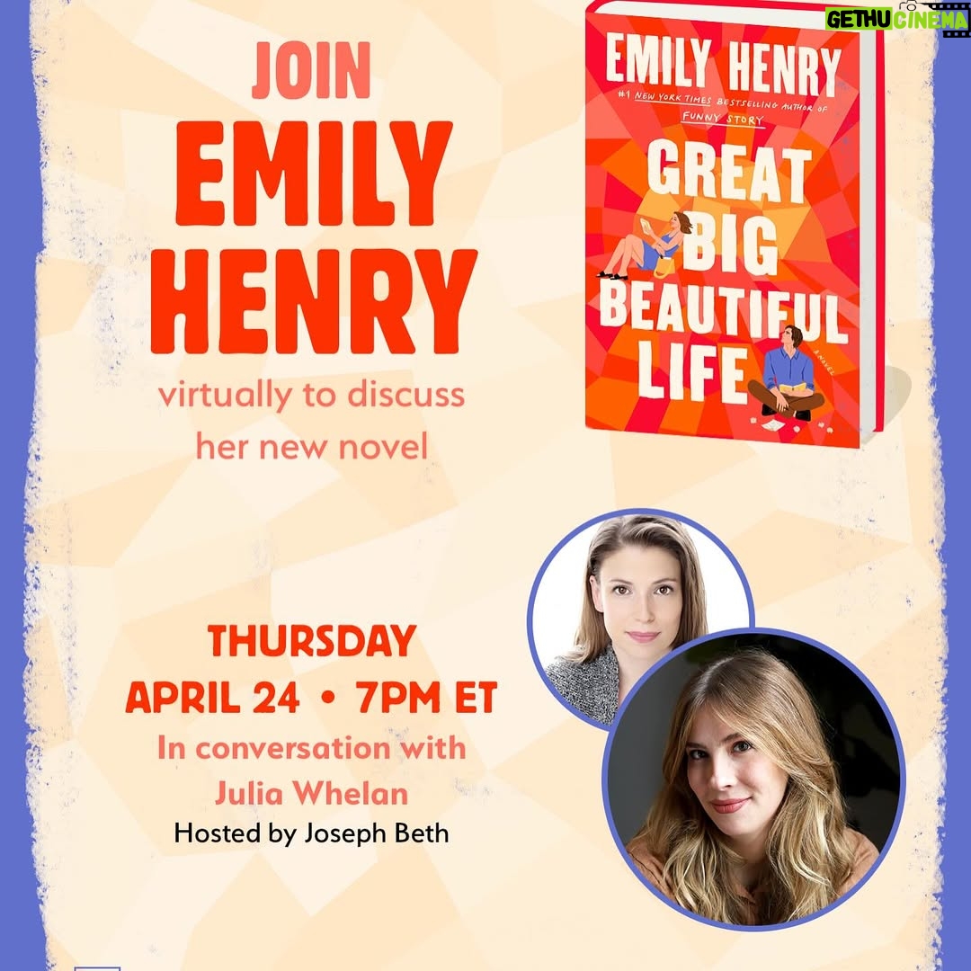 Emily Henry - 42.5K Likes - One! More! Week! There are still tickets available to some of my (virtual) events next week! Links in bio. 🌅